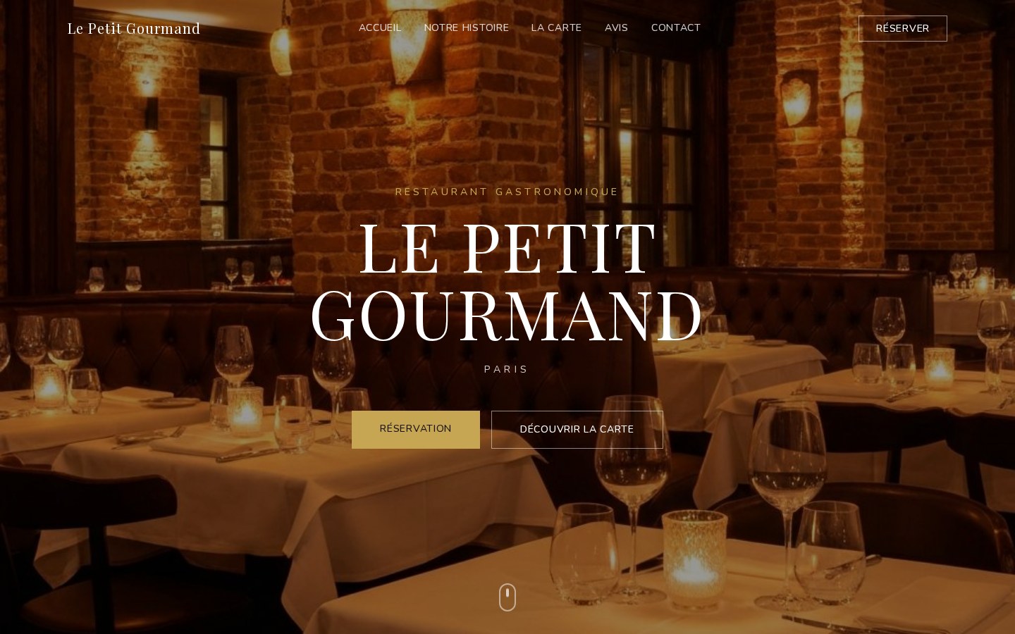Exemple de site Restaurant